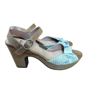 WONDERS MADE IN SPAIN LEATHER SNAKESKIN WOODEN HEELS